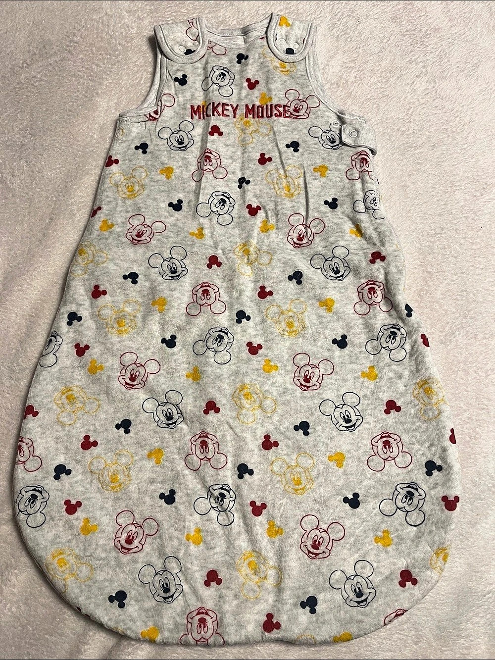 Disney Mickey Mouse Sleep Sack Gray Baby 0-6M
